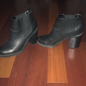 A black pair of booties.